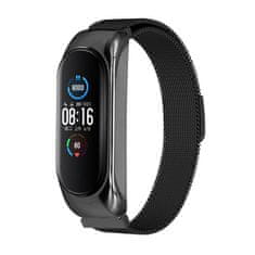 slomart nadomestni kovinski trak za magnetno zapestnico za xiaomi mi band 6 / mi band 5 / mi band 4 / mi band 3 black