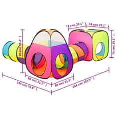 Vidaxl Otroški šotor za igranje večbarven 190x264x90 cm