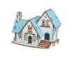 Lesena 3D sestavljanka Modra hiša