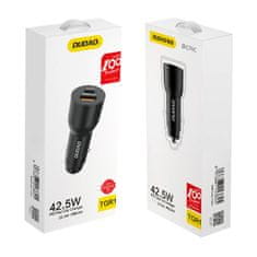 slomart avto polnilec dudao tgr1, usb + usb-c, pd 22,5W (črn)