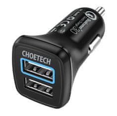 Choetech Ładowarka samochodowa Choetech C0051 36W QC 3.0 (czarna)