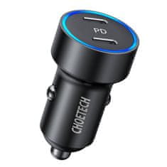 Choetech Avtomobilski polnilec Choetech C0054 36W 2x USB-C (črn)