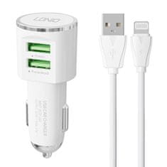 LDNIO Prenosna naprava LDNIO DL-C29, 2x USB, 3,4A + kabel Lightning (bela)