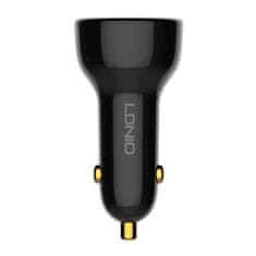 LDNIO LDNIO C101 avtomobilski polnilec, USB + USB-C, 100 W + kabel USB do Micro USB (črn)