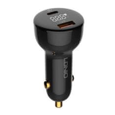 LDNIO LDNIO C101 Car Charger, USB + USB-C, 100W + USB-C to USB-C Cable (Black)