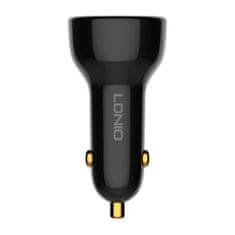 LDNIO LDNIO C101 Car Charger, USB + USB-C, 100W + USB-C to USB-C Cable (Black)