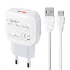 LDNIO A1306Q 18W omrežni polnilnik + kabel MicroUSB