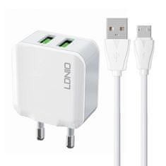 slomart omrežni polnilec ldnio a2201 2usb + kabel micro usb