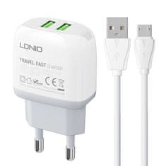 slomart omrežni polnilec ldnio a2219 2usb + kabel microusb