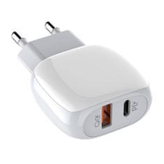 LDNIO A2313C USB, USB-C 20W omrežni polnilnik + kabel USB z Lightning