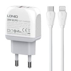 slomart omrežni polnilec ldnio a2316c usb, usb-c + usb-c - kabel lightning