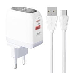 slomart omrežni polnilec ldnio a2522c usb, usb-c 30w + usb-c kabel