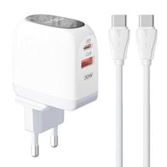 slomart omrežni polnilec ldnio a2522c usb, usb-c 30w + usb-c - usb-c kabel