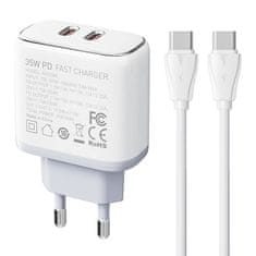 slomart omrežni polnilec ldnio a2528c 2usb-c 35w + usb-c - usb-c kabel