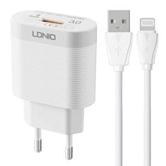 slomart omrežni polnilec ldnio a303q usb 18w + kabel lightning