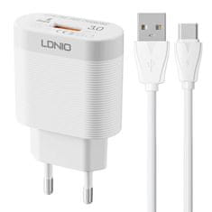 slomart omrežni polnilec ldnio a303q usb 18w + kabel usb-c