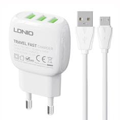 slomart omrežni polnilec ldnio a3315 3usb + kabel microusb