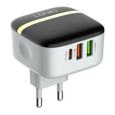 LDNIO Stenski polnilec LDNIO A3513Q 2USB, USB-C 32W + kabel Lightning