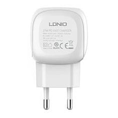 slomart omrežni polnilec ldnio a1206c, usb-c, 27w + kabel usb-c za usb-c (bel)