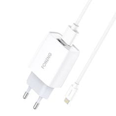 Foneng omrežni polnilnik eu30, 1x kabel USB + Lightning USB