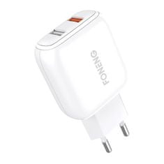 Foneng omrežni polnilnik eu36, 2x usb qc3.0 + usb lightning kabel