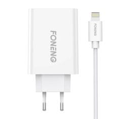 Foneng omrežni polnilnik eu43, 1x kabel USB + Lightning USB