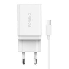 Foneng omrežni polnilnik k300, 1x usb + usb micro kabel