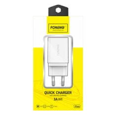 Foneng omrežni polnilnik k300, 1x usb (bel)