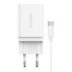 Foneng K300 omrežni polnilnik, 1x USB + kabel USB v USB-C