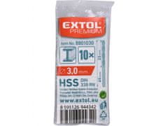 Extol Premium HSS sveder za kovino, bal 10ks, O 3,0mm