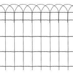 Vidaxl Vrtna mejna ograja železo s prašnim premazom 25x0,65 m