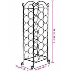 Vidaxl Stojalo za vino za 21 steklenic kovinsko