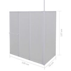 Vidaxl Stena za tuš L oblike 70x120x137 cm 4 paneli zložljiva