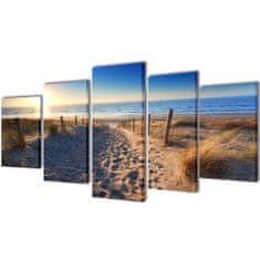 Vidaxl Set platen s printom peščene plaže 100 x 50 cm