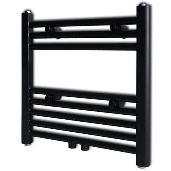 Vidaxl Kopalniški cevni radiator za centralno ogrevanje raven 480x480 mm črn