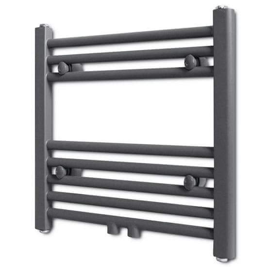 Vidaxl Kopalniški cevni radiator za centralno ogrevanje raven 480x480 mm siv