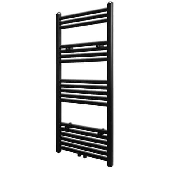 Vidaxl Kopalniški cevni radiator za centralno ogrevanje raven 500x1160 mm črn