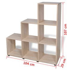 Vidaxl Stopničasta knjižna omara/ razstavna polica 107 cm videz hrasta