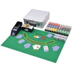 Vidaxl Kombiniran Poker/Blackjack Set s 600 Laserskimi Žetoni Aluminij