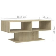 Vidaxl Klubska mizica sonoma hrast 103,5x50x44,5 cm iverna plošča