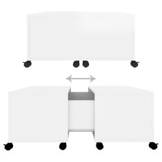Vidaxl Klubska mizica visok sijaj bela 75x75x38 cm iverna plošča