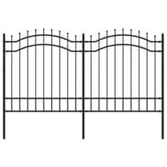 Vidaxl Vrtna ograja s suličastim vrhom črna 165cm prašno barvano jeklo
