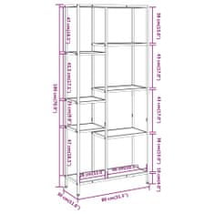 Vidaxl Knjižni regal 80x30x180 cm jeklo in inženirski les