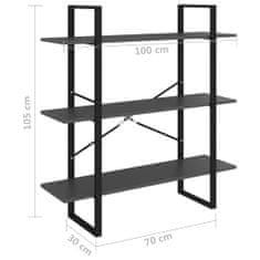 Vidaxl Knjižna omara siva 100x30x105 cm iverna plošča