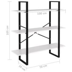 Vidaxl Knjižna omara bela 100x30x105 cm iverna plošča