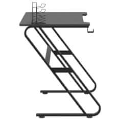 Vidaxl Gaming miza z nogami ZZ-oblike črna 110x60x75 cm