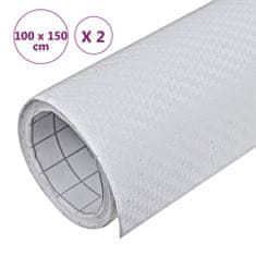 Vidaxl Folija za avto 2 kosa 3D bela 100x150 cm