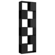 Vidaxl Knjižna omara za razdelitev prostora sijaj črna 60x24x186 cm