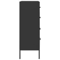 Vidaxl Predalnik črna 80x35x101,5 cm jeklo