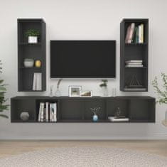 Vidaxl Stenske TV omarice 4 kosi sive barve iverna plošča